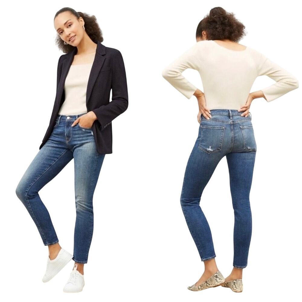 FRAME Le Garcon Jeans Mid-Rise Azure Wash Womens Size 33